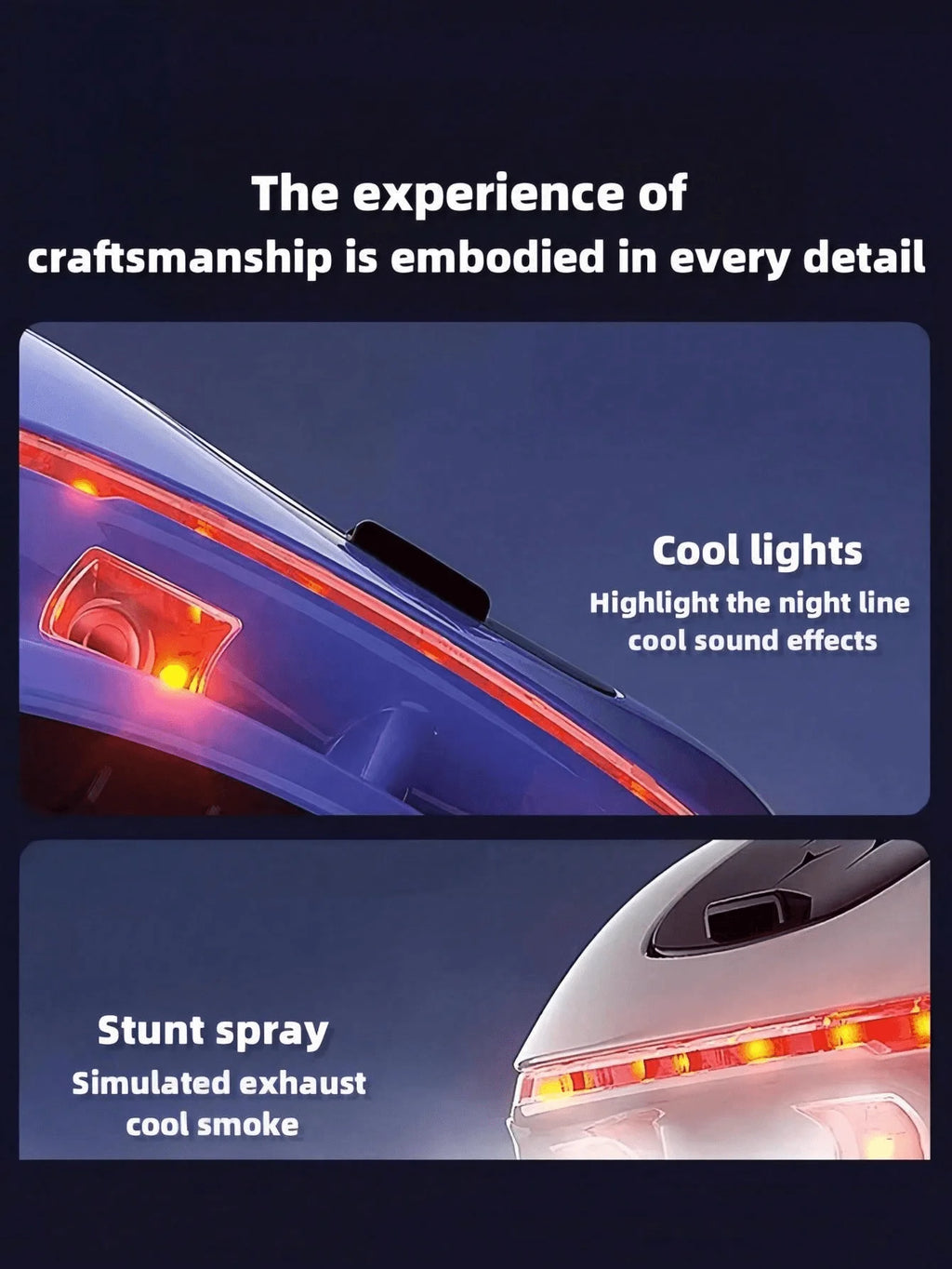 NEW cool sports car dual spray with sound and cool lights four-wheel drive science fiction concept car children's remote control