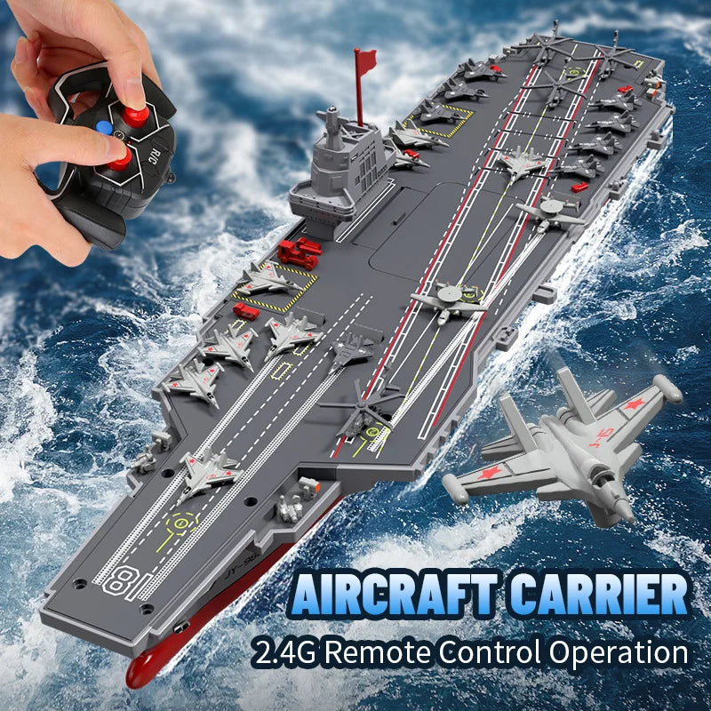 JJRC New Product Water Ship Model 2.4g Remote Control Aircraft Carrier Children'S Electric Toy Remote Control Ship Gifts