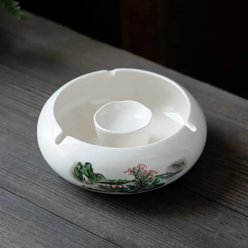 Retro Ceramic  Ashtray Tray Coffee Shop  Desktop Creative Ornaments Living Room TV Cabinet  Ashtrays with Lid Home Decoration