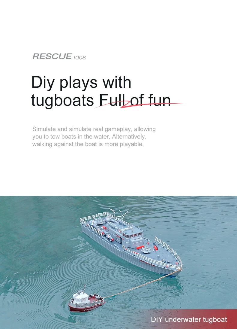 RC Boat 1/32 Remote Control Mini Rescue Boat Dual Motor Waterproof RC Racing Ship 2.4G Watercraft Speedboat Toys for Boys Gifts