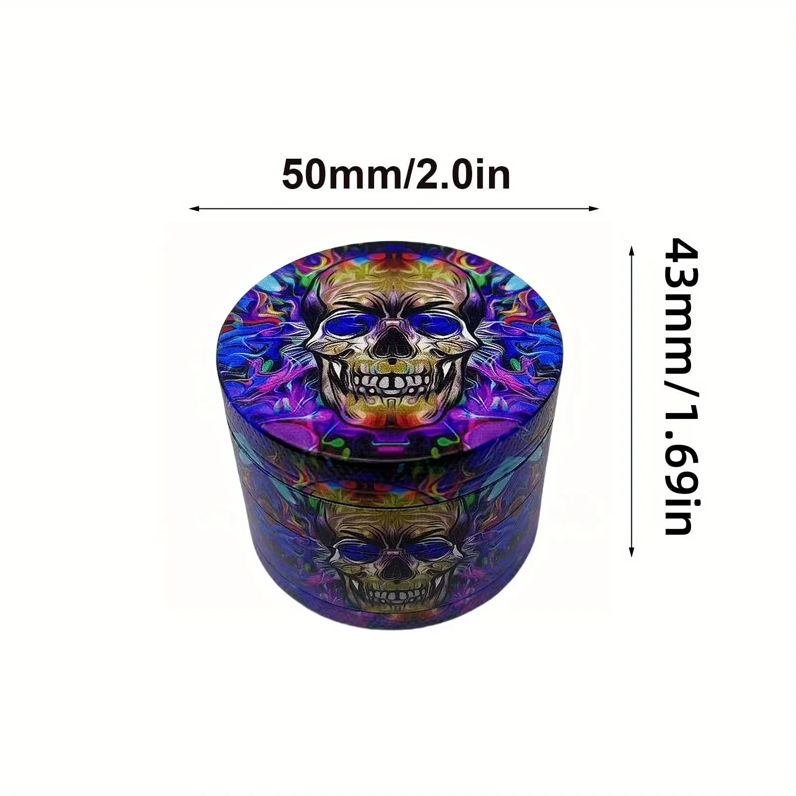 50mm Metal Skull Herb Grinder 4-layer Spice Pepper Crusher Mill Tobacco Grass Grinder Cigarette Kitchen Tool Smoking Accessories