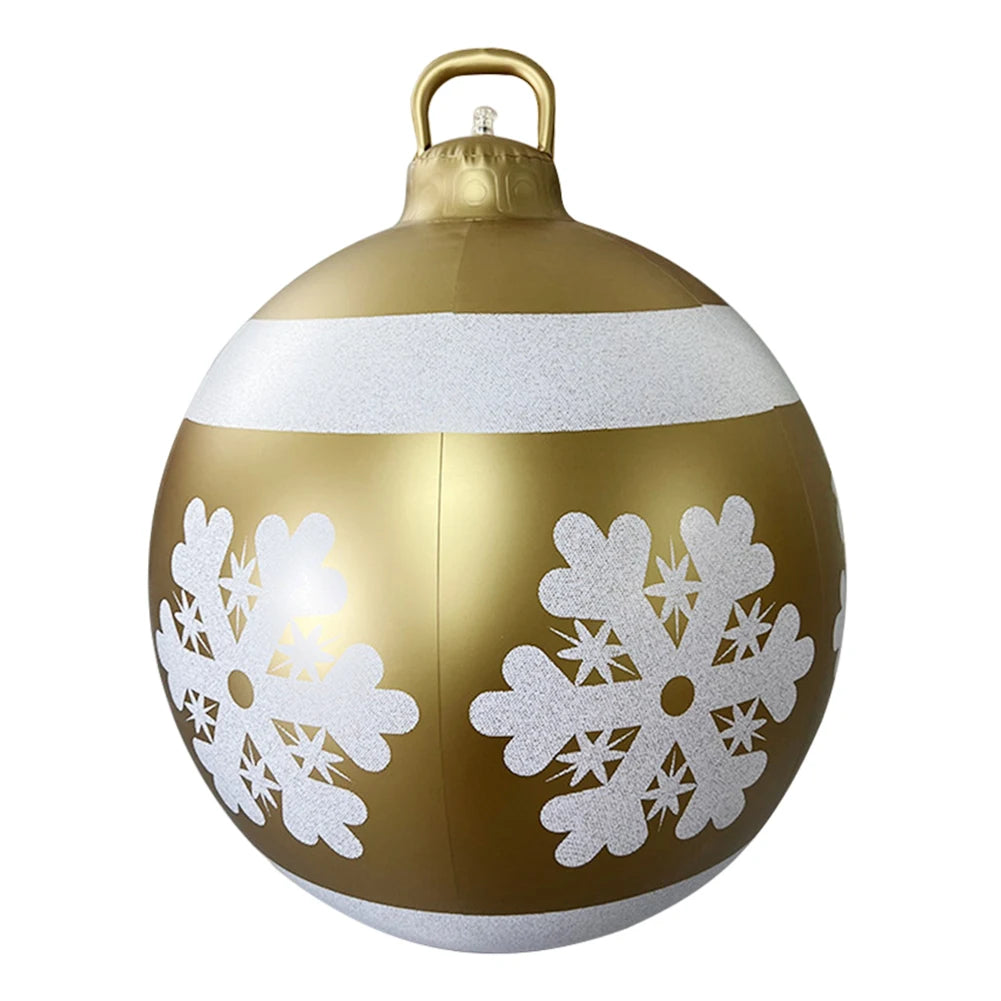 60CM Xmas Decorative Ball Colorful Christmas Inflatable Ball Large Versatile Porch Courtyard Ornaments