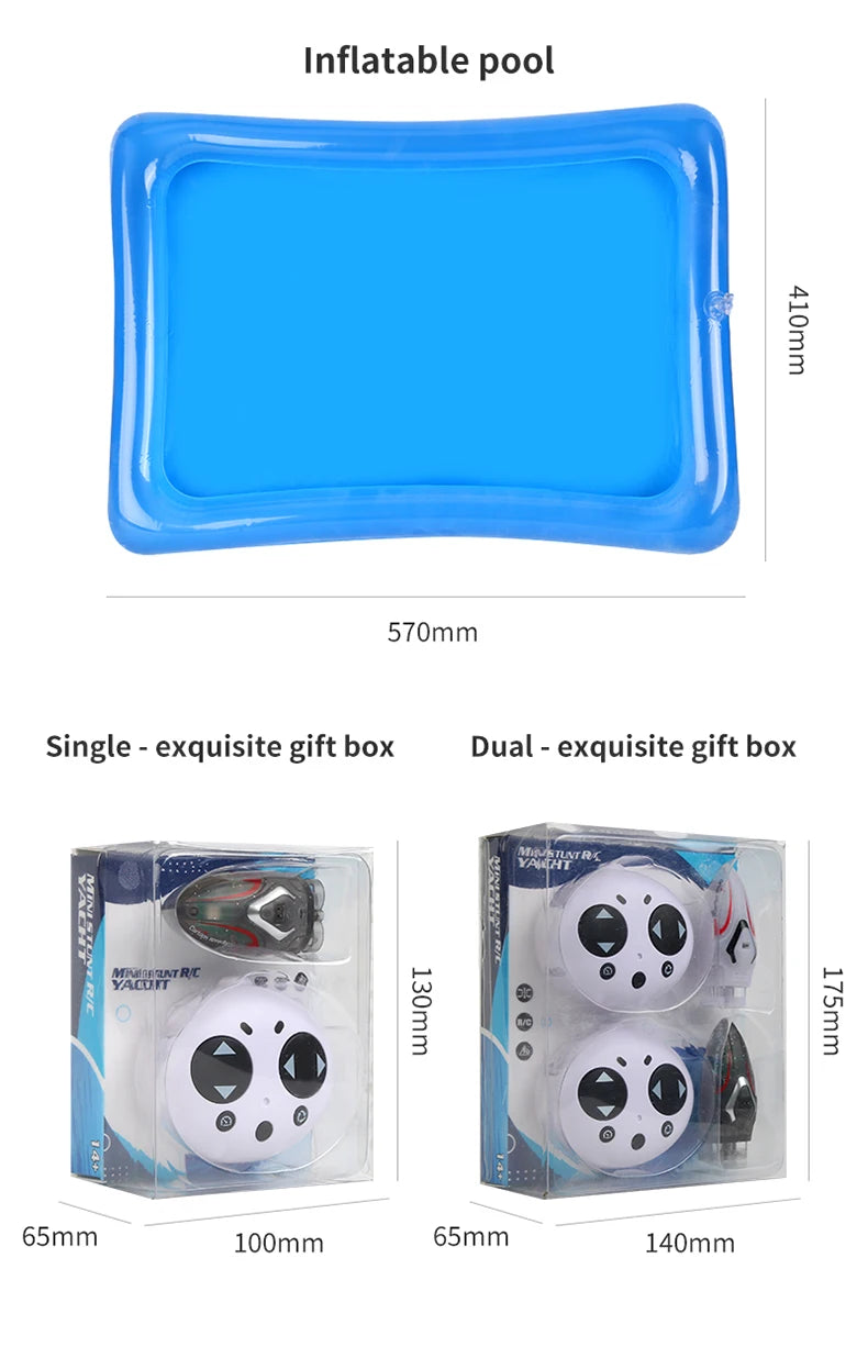 2.4G Electric Racing Boat Waterproof Model Ship Mini LED Light High Speed Remote Control Child Outdoor Toys for Boys Kids Gifts