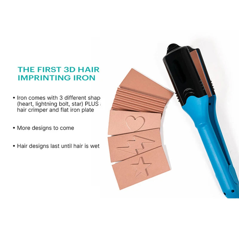 Electric Hair Straightener Fashionable Design Style Shape Flat Iron LED Straightener Fun Shape 3d Image Hair Crimper