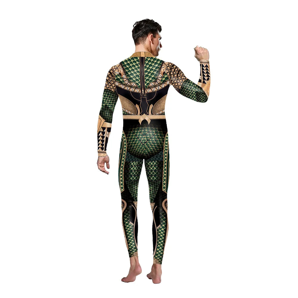 Halloween  Long Sleeve Cosplay Jumpsuit Fashion Combat Print Bodysuit Carnival Adult Morphsuit Spandex Rave Outfits Monos Mujer