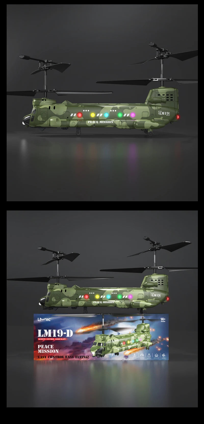 RC Helicopter LM19-D LED Lights 480P Camera Hd Aerial Photography 2.4g Remote Control Aircraft Model Toys for Boys Children Gift