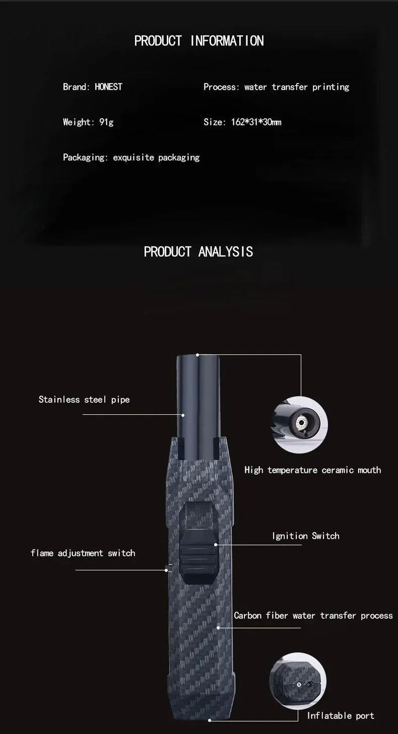Kitchen BBQ Cigar Big Jet Flame Fire Butane Torch Outdoor Powerful Flame Camping Gun Lighter Mans Tools Without Gas No Box