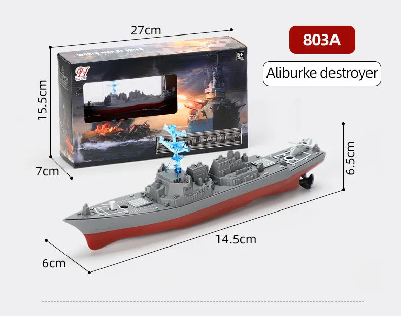 Mini Boat Remote Control Warship 2.4ghz Double Propeller Radio-control Aircraft Carrier Simulated Model Toys Kids Gift