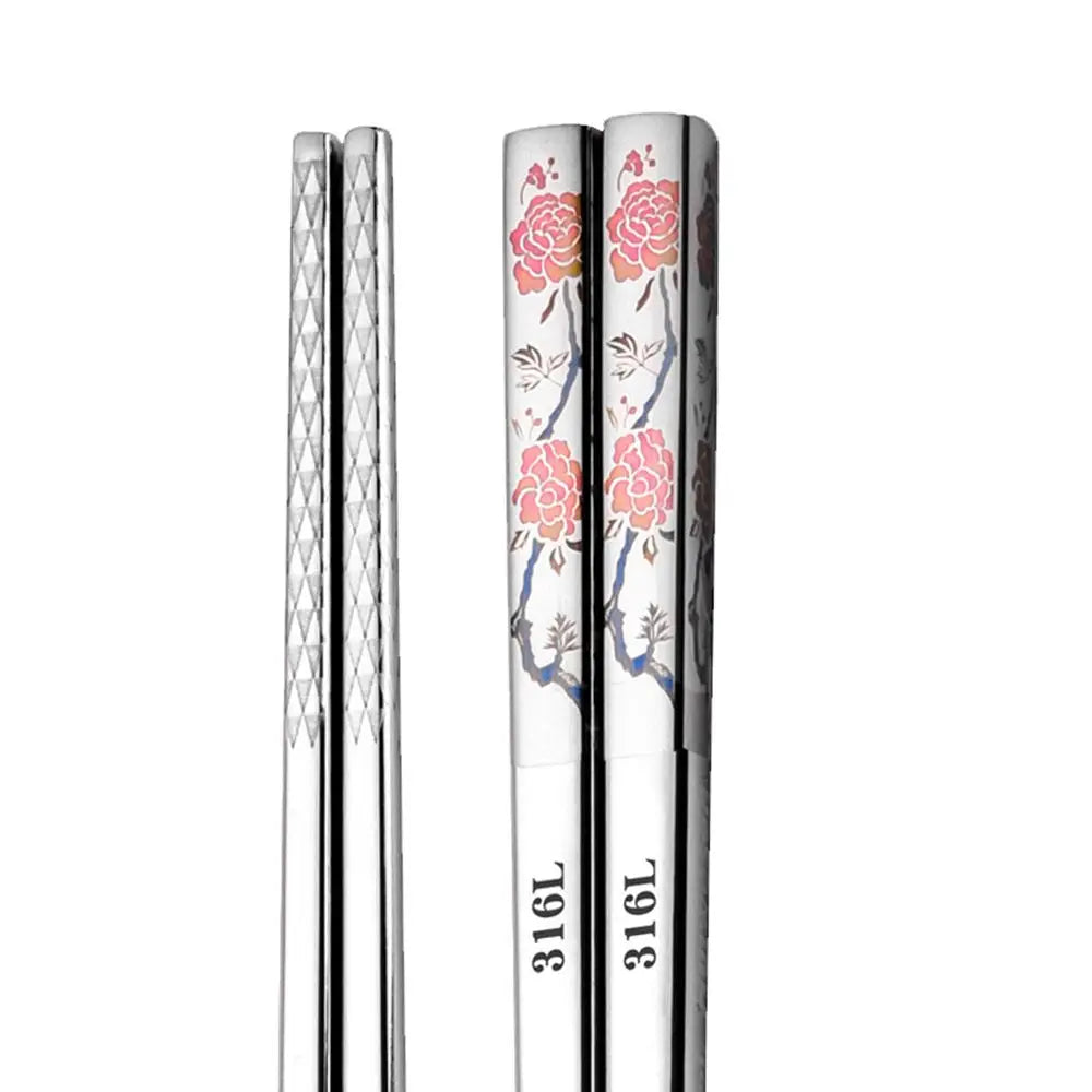 Luxury Reusable Cherry Blossom Healthy Dining Bar Sushi Kitchen Tools Tableware Chopsticks Kitchenware