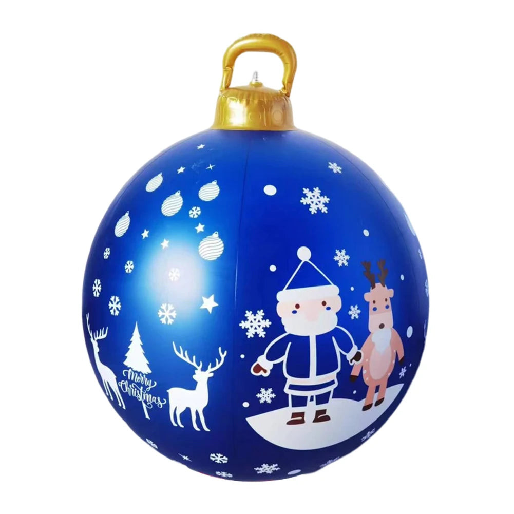 60CM Xmas Decorative Ball Colorful Christmas Inflatable Ball Large Versatile Porch Courtyard Ornaments