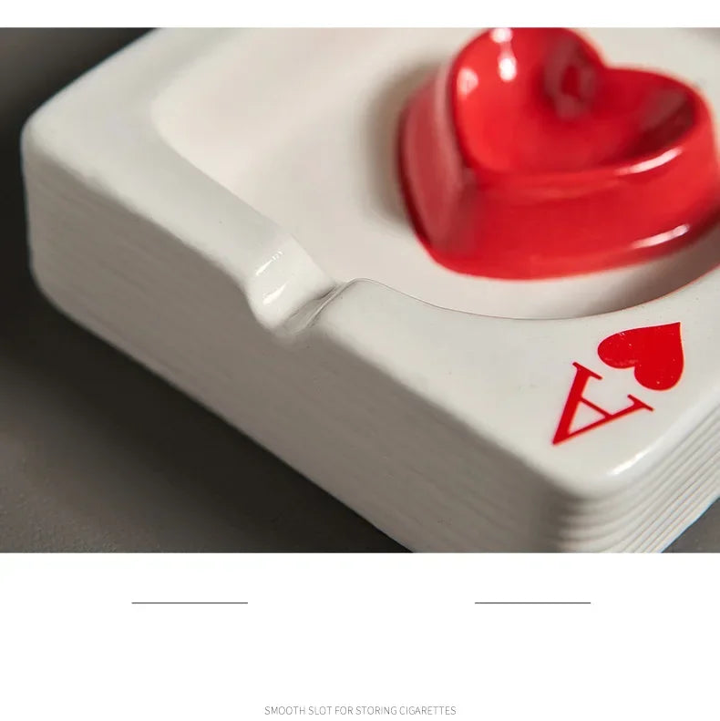 Creative Playing Card Ashtray Home Decor Modern Style Living Room Table Ornaments Simple Smoking Accessories Decorative Ash Tray