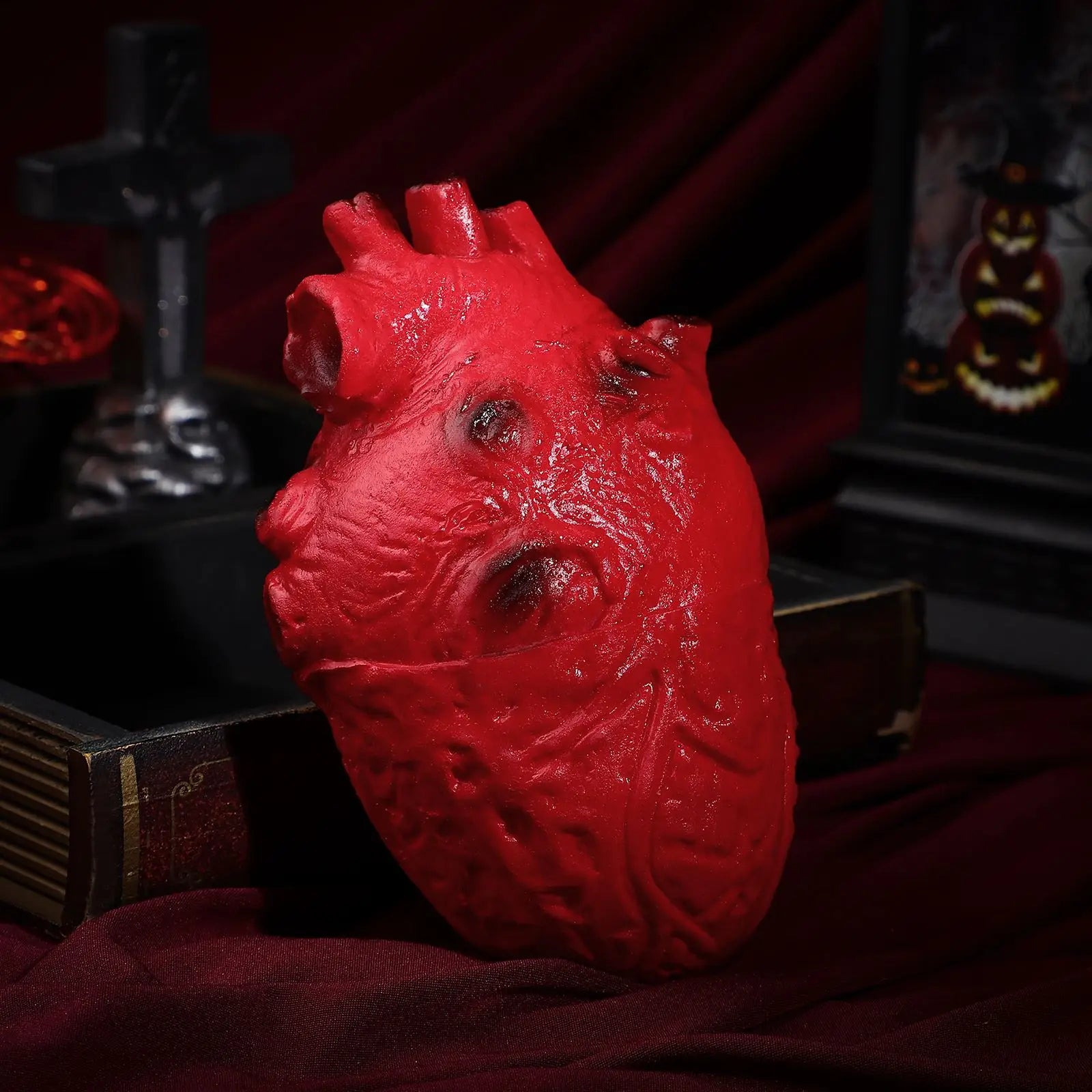 Halloween Heart Prop Bodyprops Parts Scary Fakeparty Simulation Decoration Horrible Part Blood Decorations House Haunted Pranks