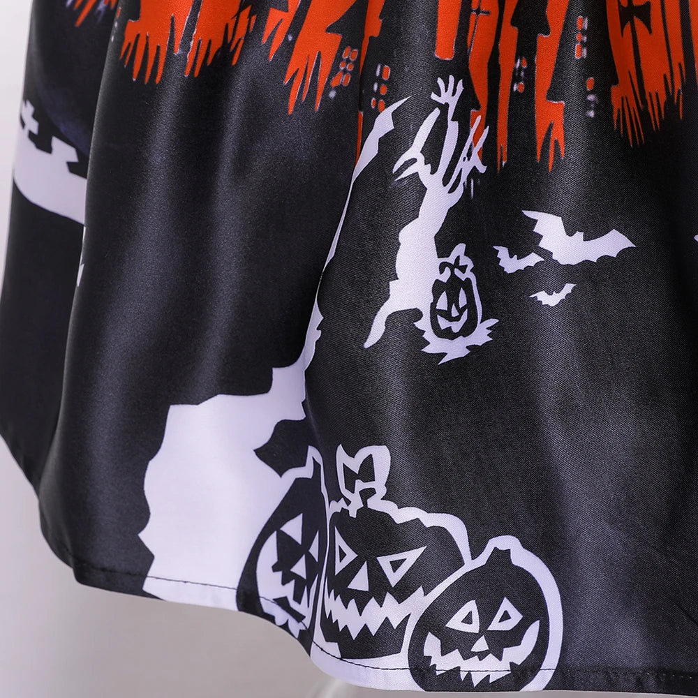 Halloween Bat Gothic Cosplay Girl Costumes Christmas Carnival Kids Pumpkin Birthday Costume for Children Princess Party Dresses