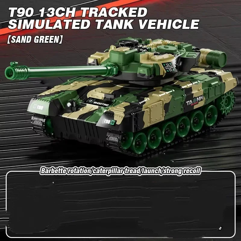 Rc Tank 99 T90 Remote Control Tanks 13Ch Shootting Function Crawler Battle Toy Car Model Electronic Toys for Boys Children Gifts