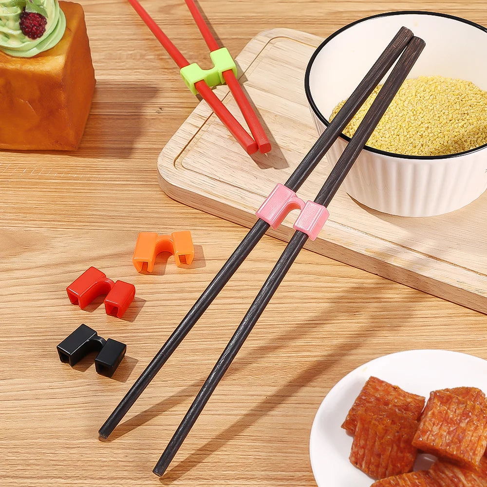 Chopsticks Auxiliary Practical Helper Beginner Adult Kids Learner Correct Reusable Holding Training Clips Finger Sleeves Chinese