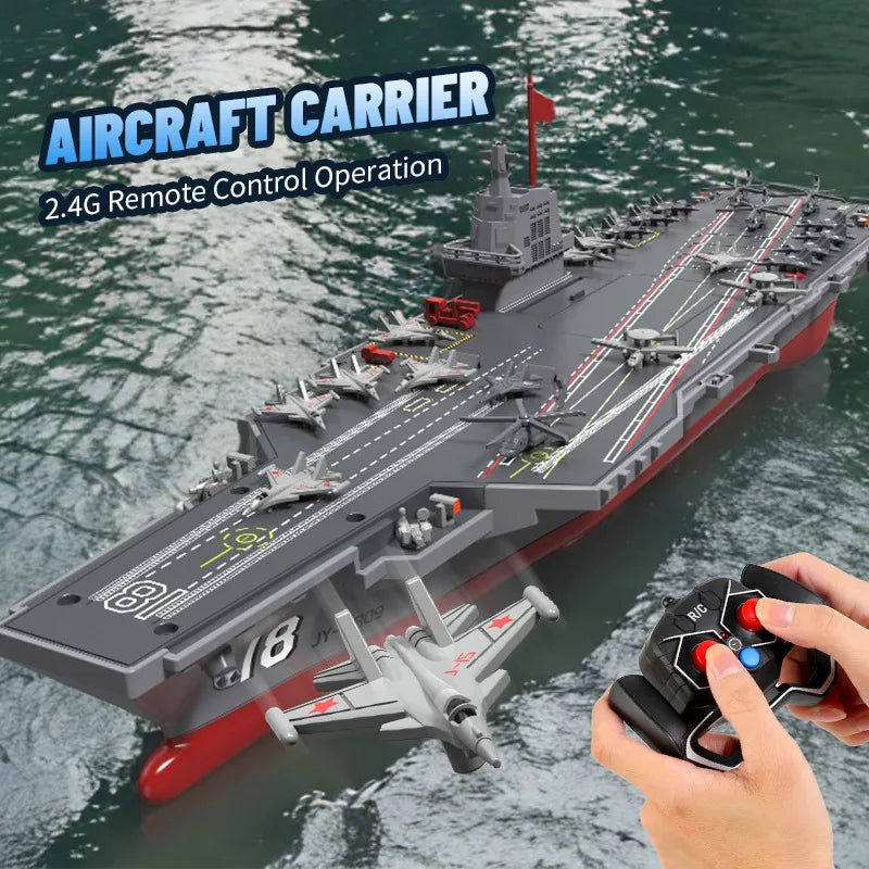JJRC New Product Water Ship Model 2.4G Remote Control Aircraft Carrier Children's Electric Toy Remote Control Ship