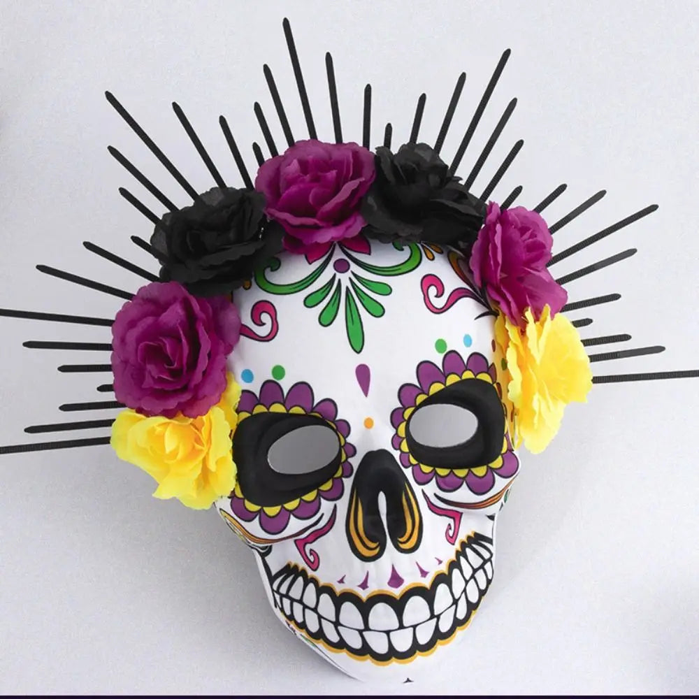 Halloween Mexican Day of The Dead Mask Full Mask Eye Mask Halloween Party Mask Headwear Three-dimensional Skull Mask Carnival