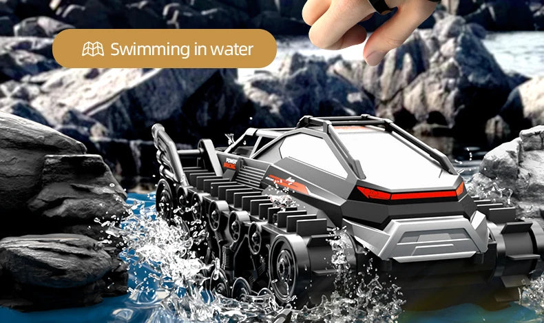 JJRC Q183 RC Car 2.4G Amphibious All Terrain Tracked Tank Remote Control Truck Climbing Off-Road Vehicle Waterproof Toy Kid Gift