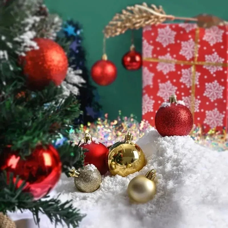 24Pcs 3/4/6CM Christmas Balls Hanging Christmas Tree Pendant Ornaments for Party Decor New Year Navidad Gifts 2026 Accessories