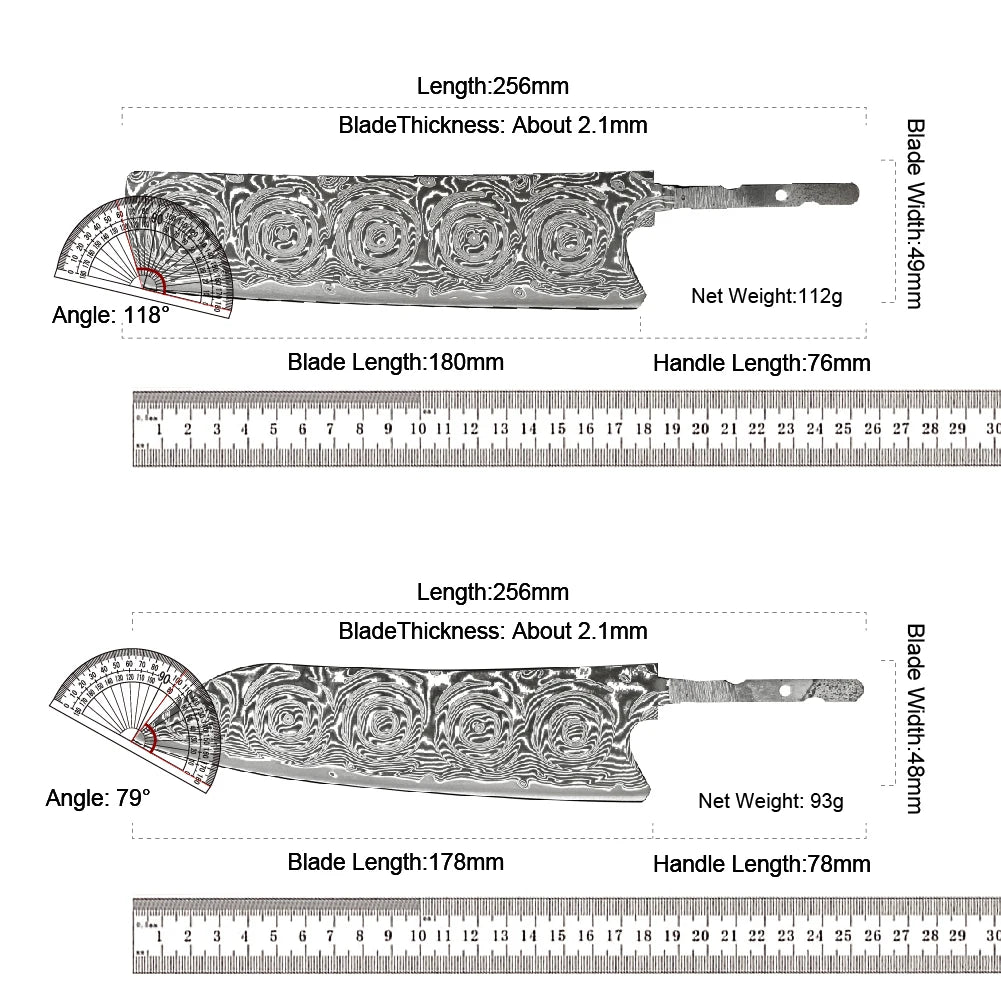 Amber Rose Pattern VG10 damascus steel kitchen blade chef knife kiritsuke nakiri santoku japanese petty DIY blade