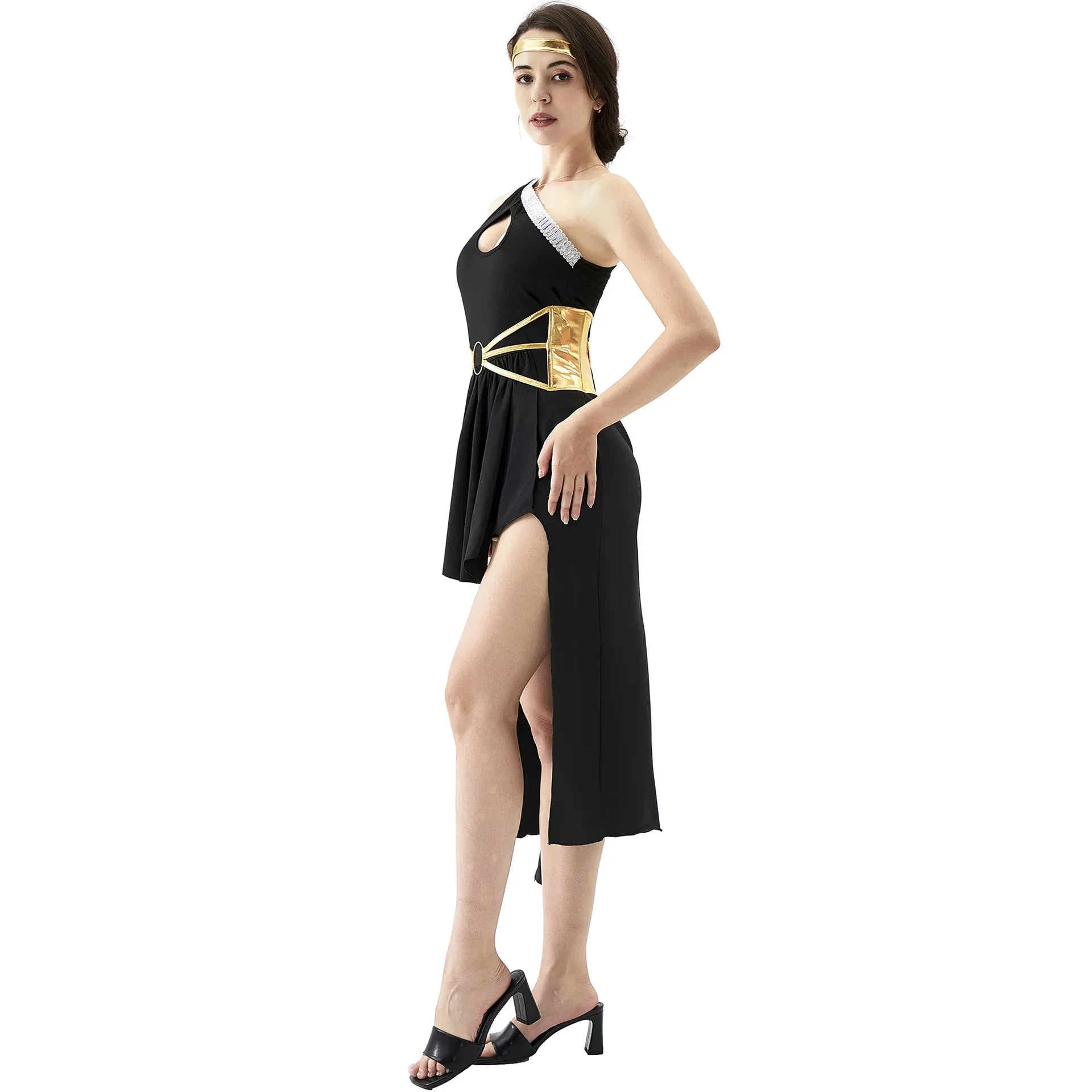 Halloween Women Adult Carnival Festival Ancient Greek Myth Cosplay Costume Princess  Performese Stage Dress Up White Dress