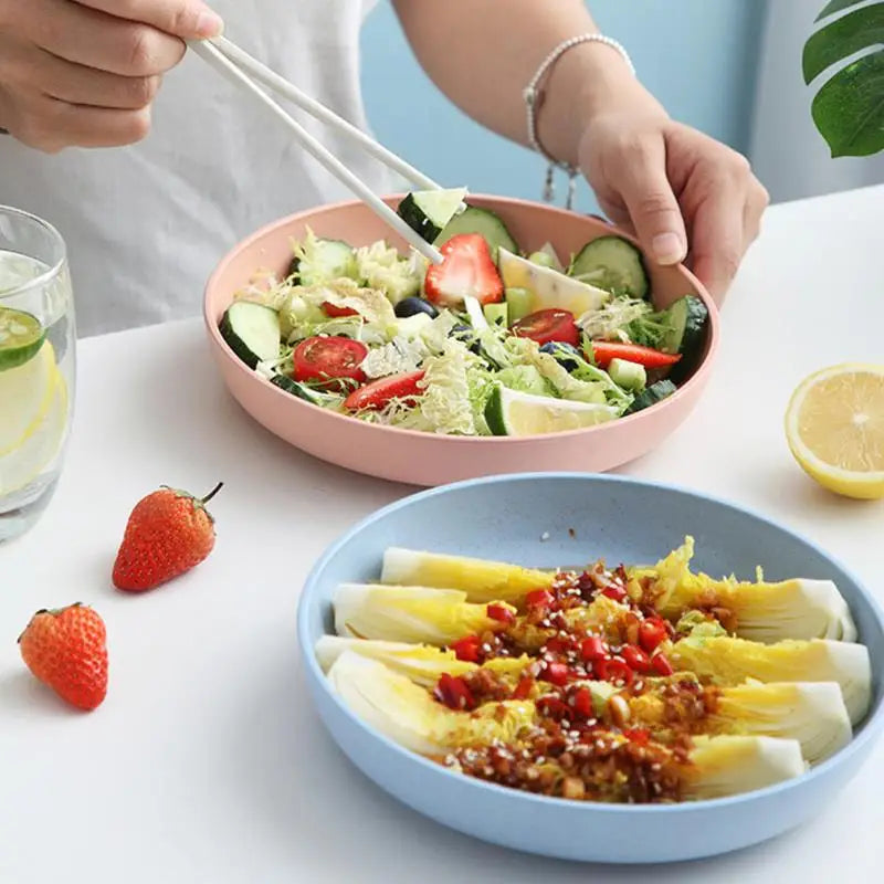 4 Pcs Plate Plastic Plates Pallets Salad Dinner Serving Round Polypropylene (pp) Food Dish Home Child Dishes