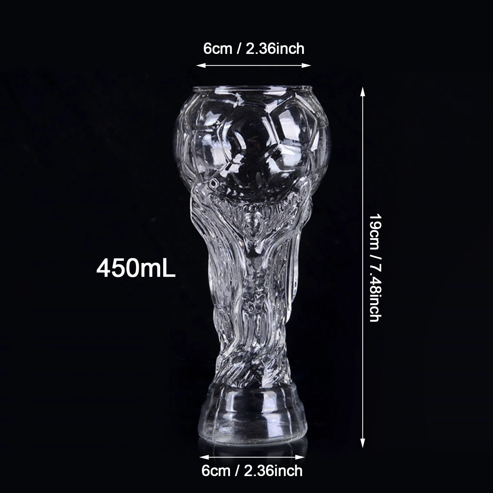 450ml Creative Football Cup Beer Mug Crystal Hercules Large Capacity Glass Wine Cup for Home Bar Beer Cocktails Beverages
