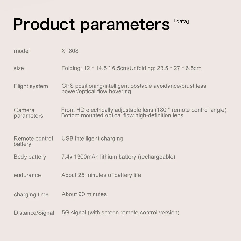 XT808 Screen Display Drones 5G Optical Flow GPS Folding With WIFI Transmission 8K HD Professional Aerial Camera Quadcopters Toys