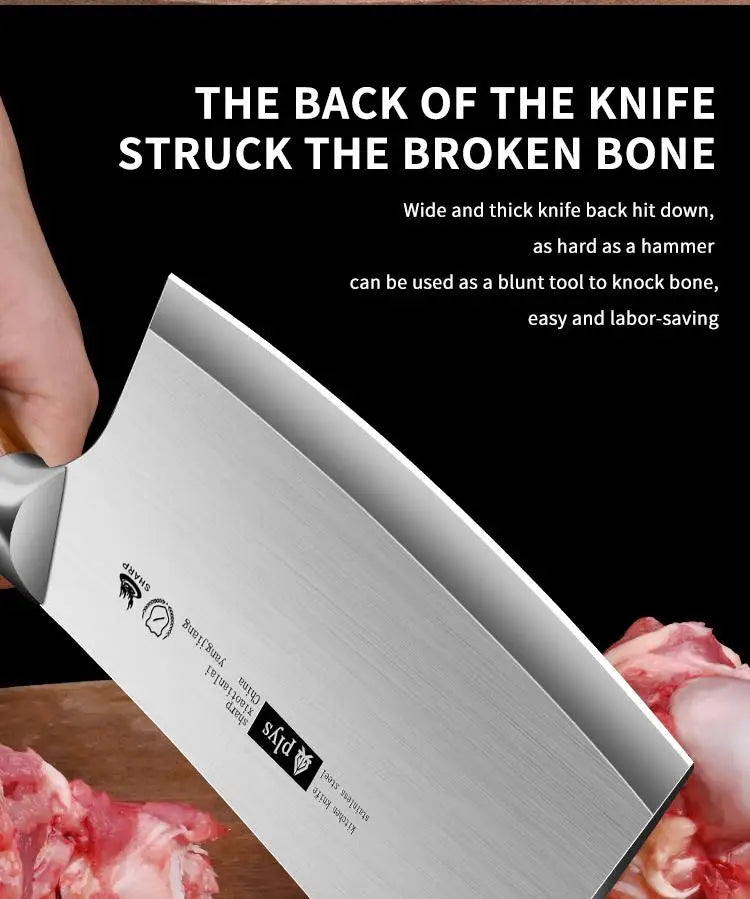 Hand Forged Kitchen Chef Knife Heavy Duty Bone Meat Butcher Cleaver, Multi-Functional knife for Home and Commercial Kitchens