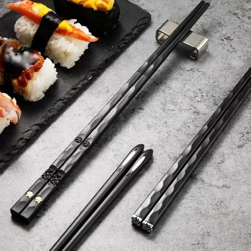 5Pairs Chinese Japanese chopsticks Set Sushi Stick Reusable High Quality Non-Slip For Food Noodle Restaurant Kitchen Tableware