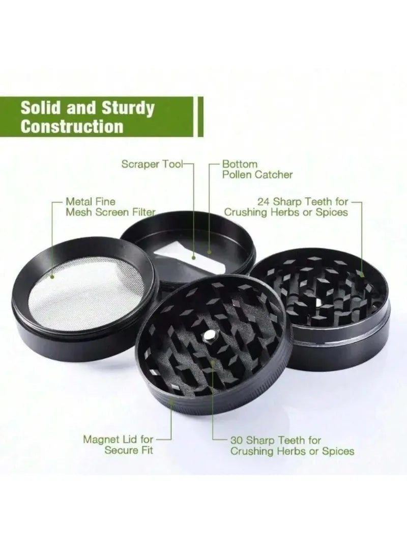 50mm Metal Skull Herb Grinder 4-layer Spice Pepper Crusher Mill Tobacco Grass Grinder Cigarette Kitchen Tool Smoking Accessories