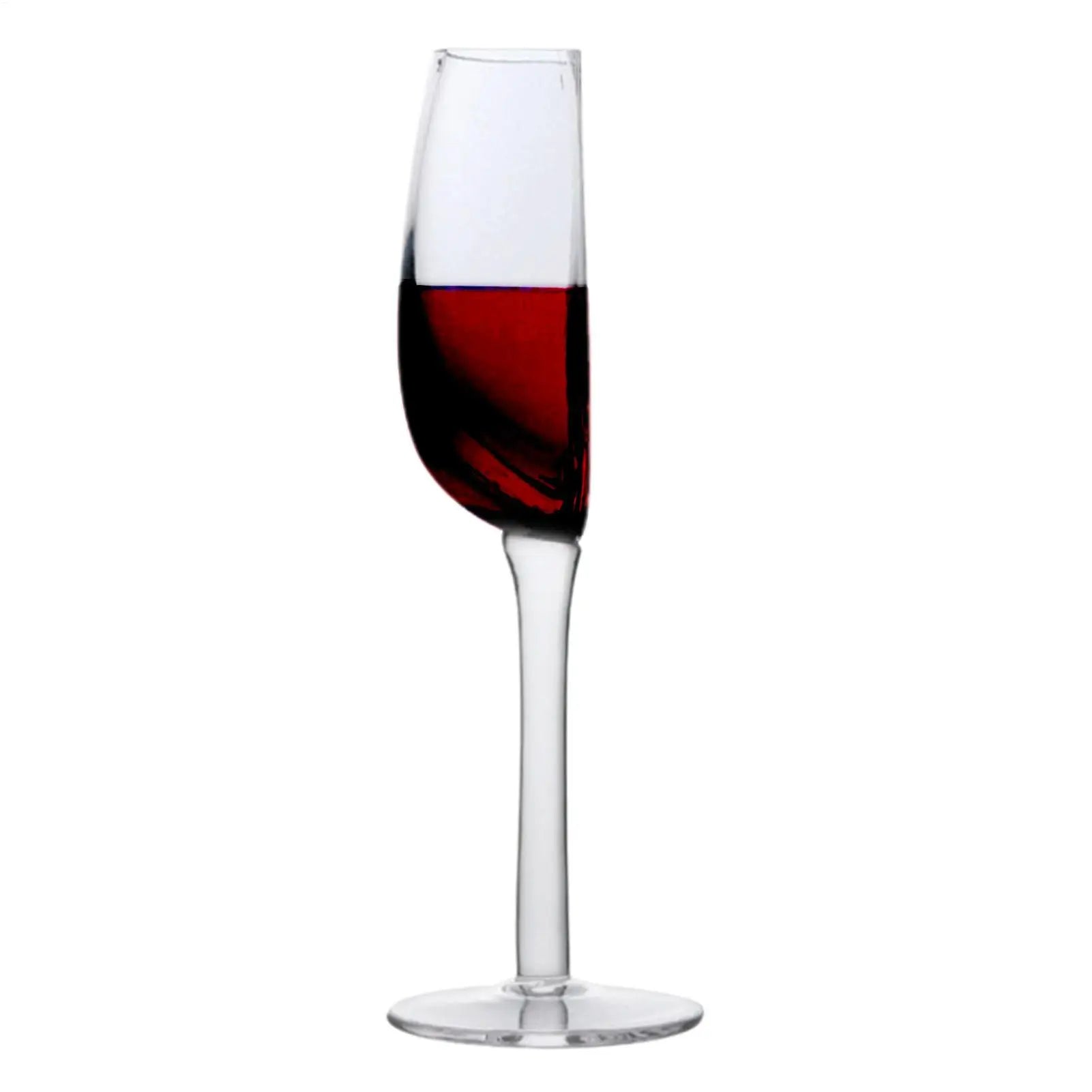 140ml Half Glass Champagne Wine Cups, Flexible Reusable Long Stem Design, Creative Wedding Holiday Glassware for Family Friends