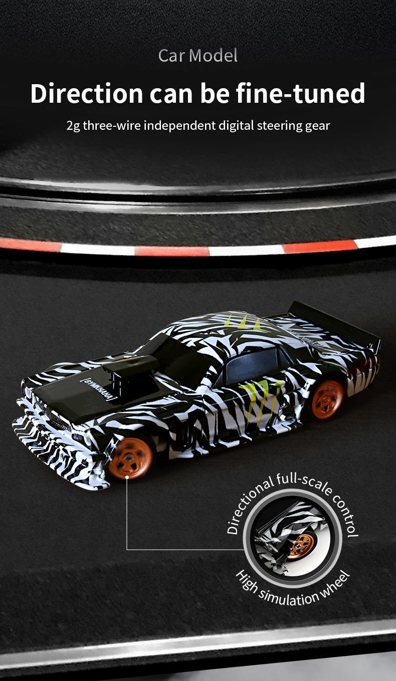 Upgraded Gyro 1/43 RC Drifting Car Racing RTR 4WD High Speed Radio Control Model 2.4G Drift Race Vehicle Mini Gifts