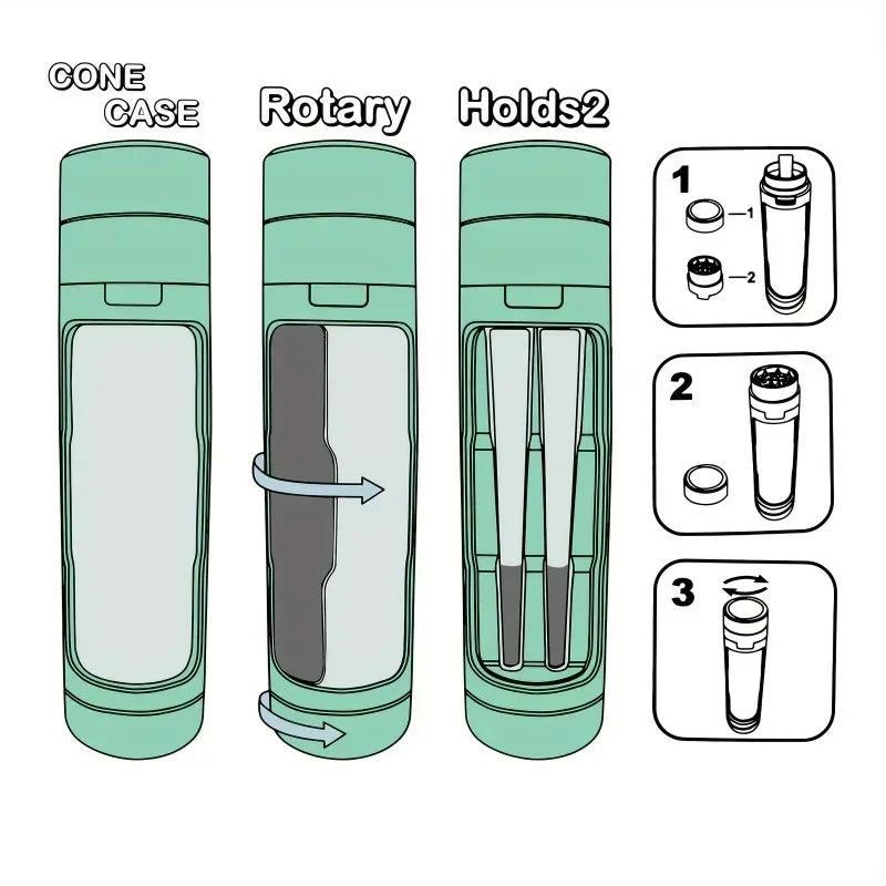 3 in 1 Plastic Herb Grass Grinder Kit with Tobacco Storage Tube Roll Paper Filling Machine DIY Pipe Smoking Accessories