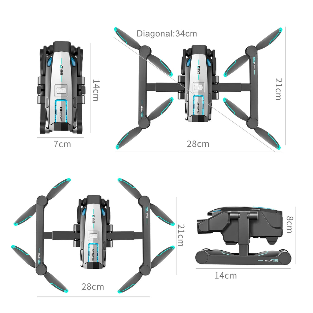 S188 GPS Drone 8K Professional HD Dual Camera 5G Wifi Obstacle Avoidance Brushless Foldable Quadcopter RC Distance 2KM Dron Toys