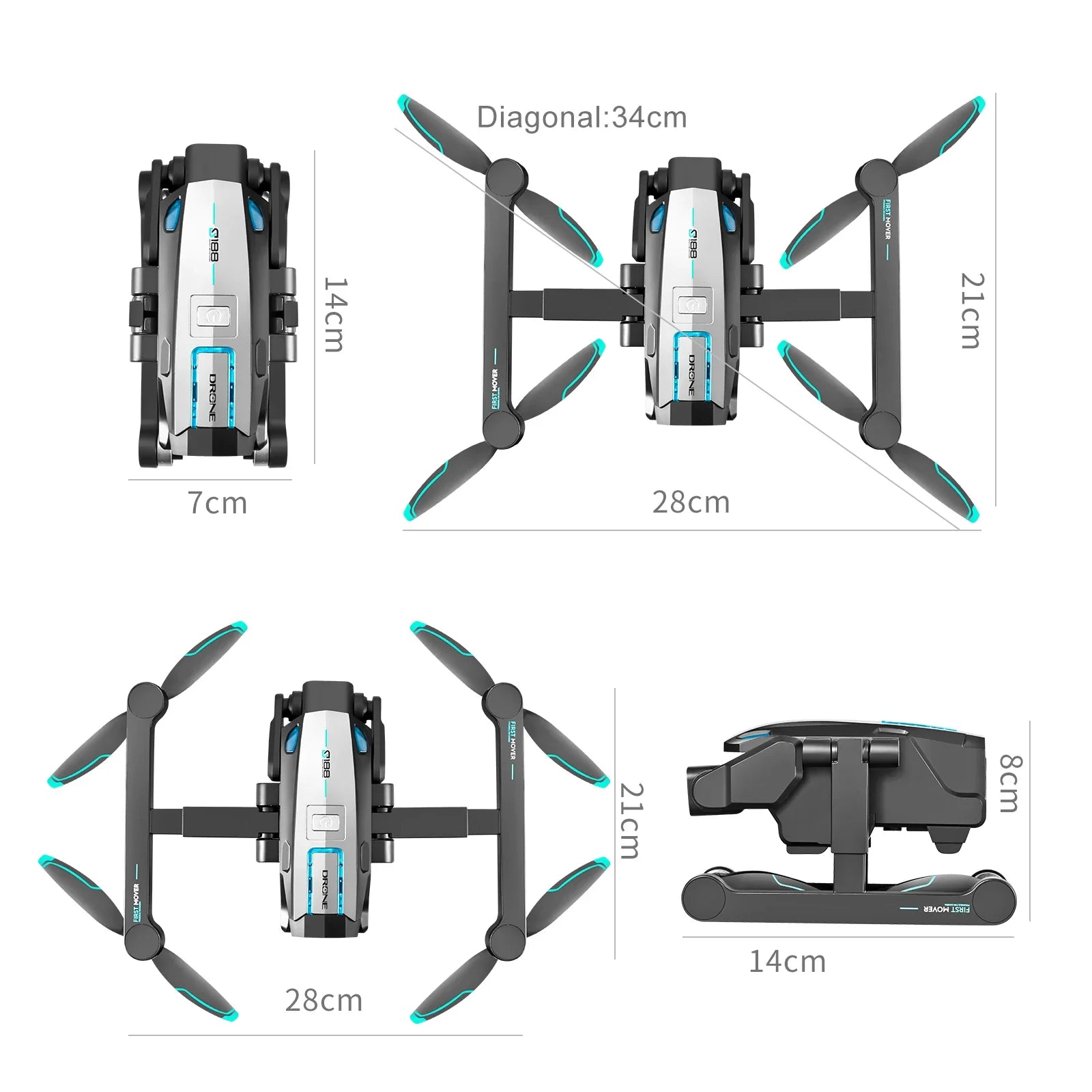 S188 GPS Drone 8K Professional HD Dual Camera 5G Wifi Obstacle Avoidance Brushless Foldable Quadcopter RC Distance 2KM Dron Toys