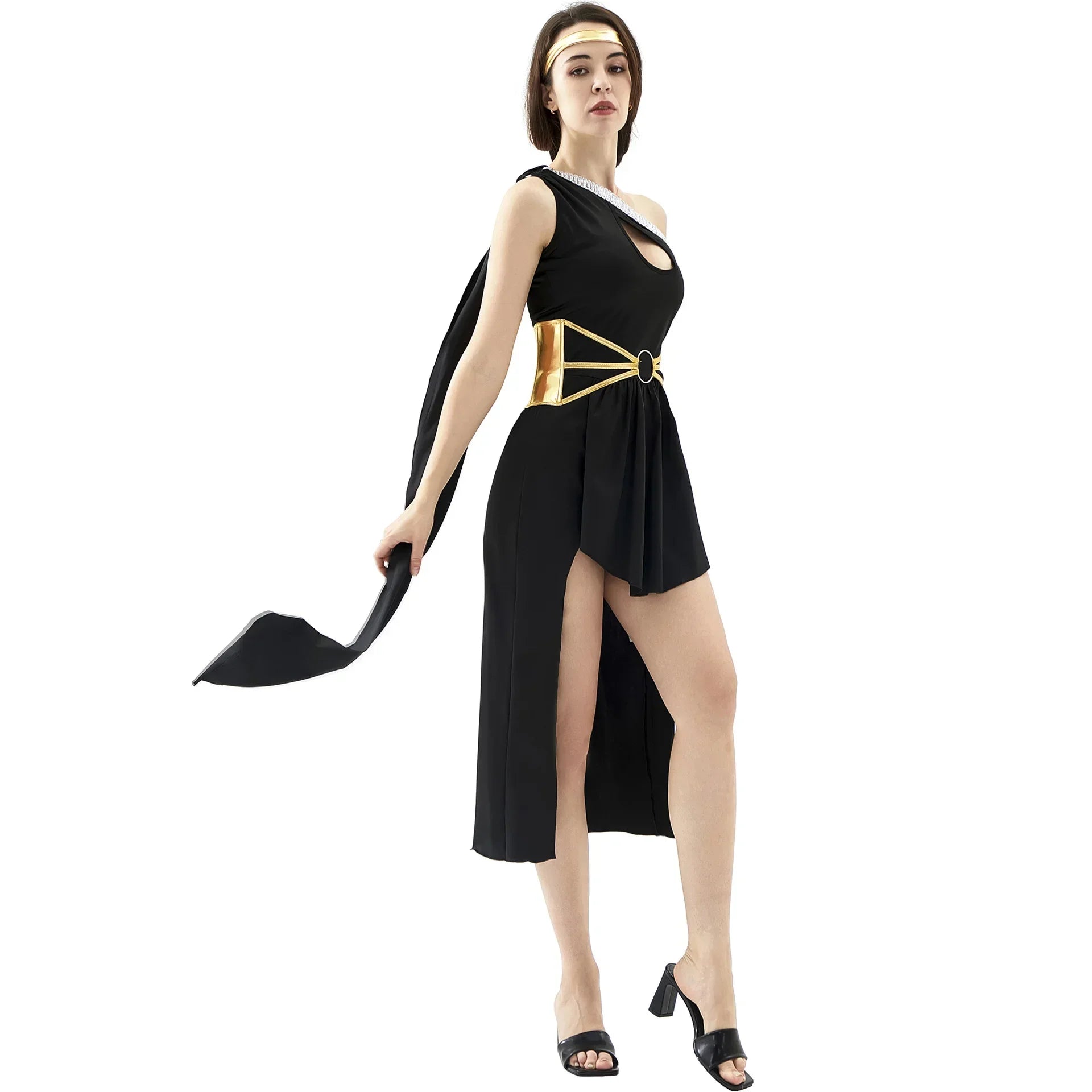 Halloween Women Adult Carnival Festival Ancient Greek Myth Cosplay Costume Princess  Performese Stage Dress Up White Dress