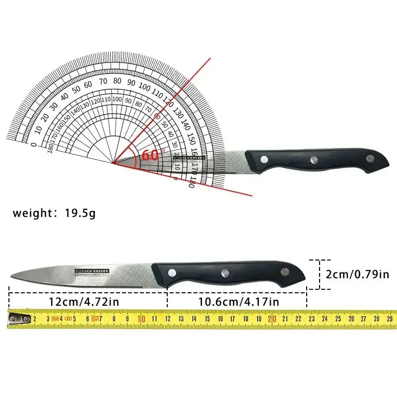 3/6Pcs Black Fruit Knife Kitchen Knife Professional Chef Knife Sharp Portable Kitchen Utensil Knife Peeling Anti-rust Anti-stick