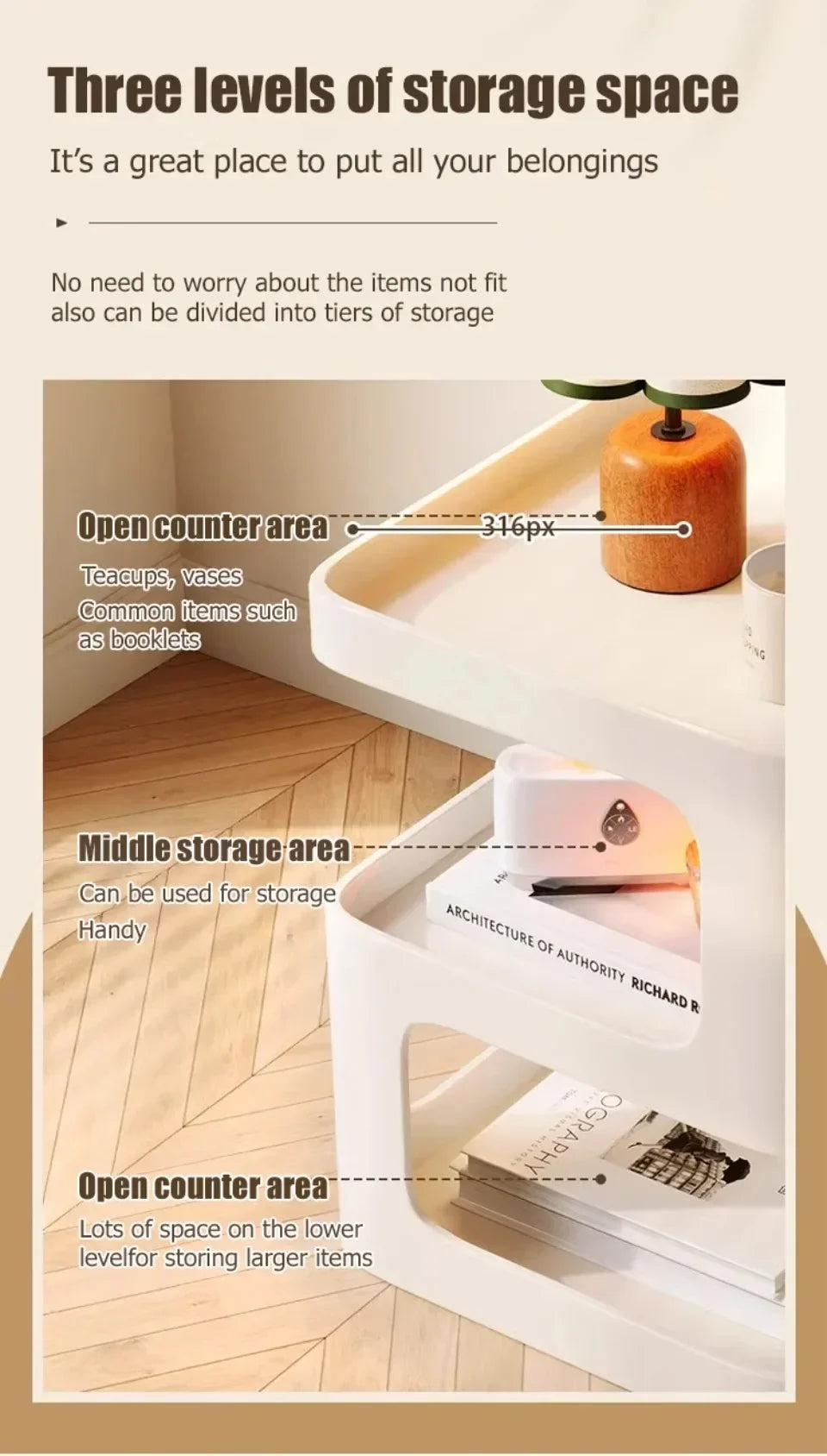 Simple Modern Bedside Side Table Space-Saving Multi-Functional Home Storage Rack Light Luxury Wrought Iron Stable Coffee Table