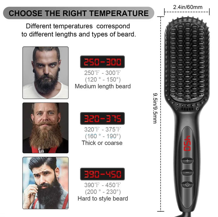 Hair Straightener Brush Comb Electric Hair Brushes Hot Comb Straightener For Hair Anti-scalding Ceramic Beard Straightener Brush