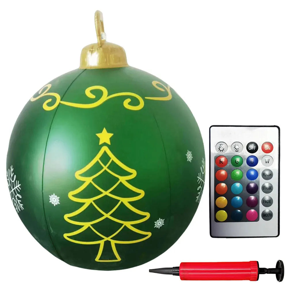 1PC Christmas Tree Decorations Balls Giant Inflatable Christmas Balls Outdoor Christmas Decorations PVC 60CM Snowman Balls