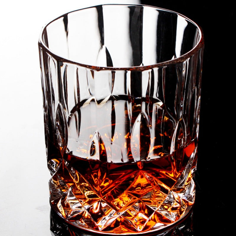 6pcs/4pcs/2pcs/1pcs Whiskey Cup Crystal Glass 230ml Wine Cup Transparent Drinkware for Bar/Home Spirit Cups Embossed Water Cup