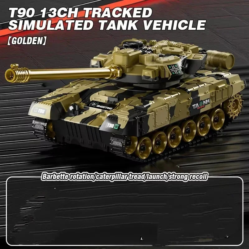 Rc Tank 99 T90 Remote Control Tanks 13Ch Shootting Function Crawler Battle Toy Car Model Electronic Toys for Boys Children Gifts