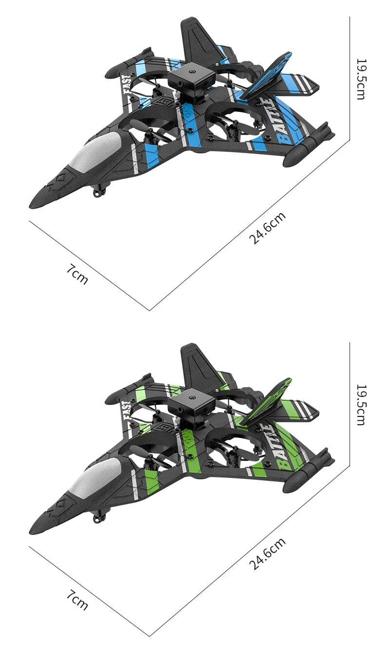 RC Plane with Camera Helicopter Remote Control Aircraft Obstacle Avoidance Fighter 2.4G Airplane EPP Foam Plane Children Toys