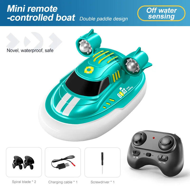 S820 RC Boat Wireless Speedboat 2.4G 1/32 Powerful Dual Motors Electric Remote Control Model Electric Toys for Kids Xmas Gift