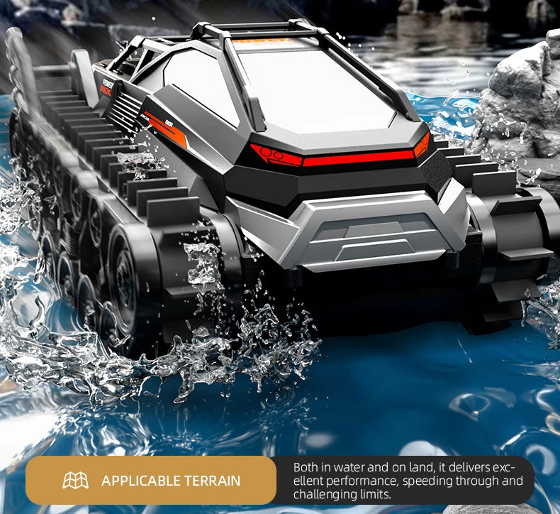 JJRC Q183 RC Car 2.4G Amphibious All Terrain Tracked Tank Remote Control Truck Climbing Off-Road Vehicle Waterproof Toy Kid Gift