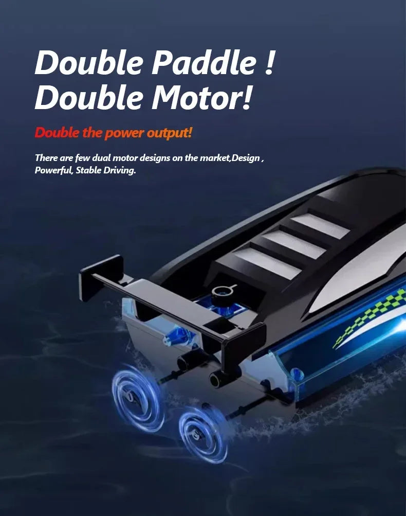 RC Boat with LED Light, 2.4GHz Full Proportional Remote Control Boat for Pool & Lake – 30 Min Run Time,Kids Toys & Birthday Gift