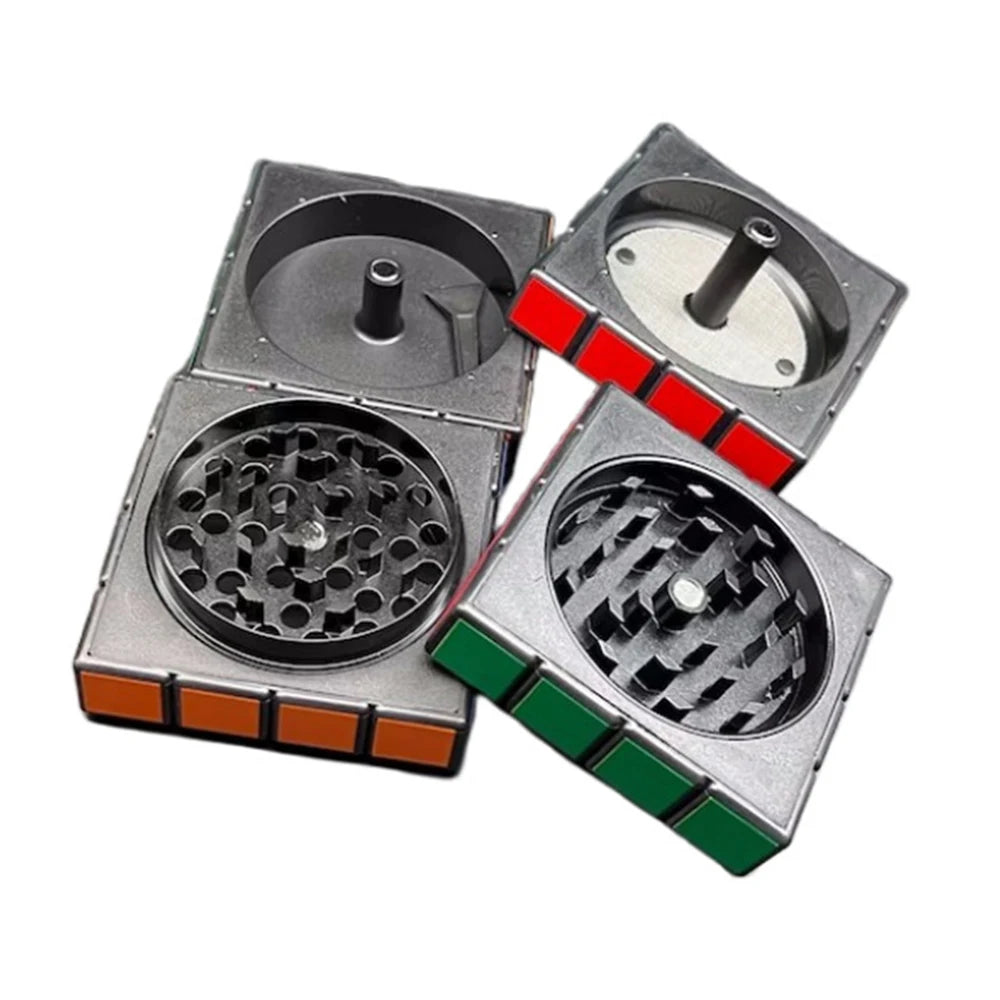 60MM Magnet Magic Cube Four Layers Grinder Metal Grinder Cigarette Tobacco Herb Grinder Shredder Spice Crusher