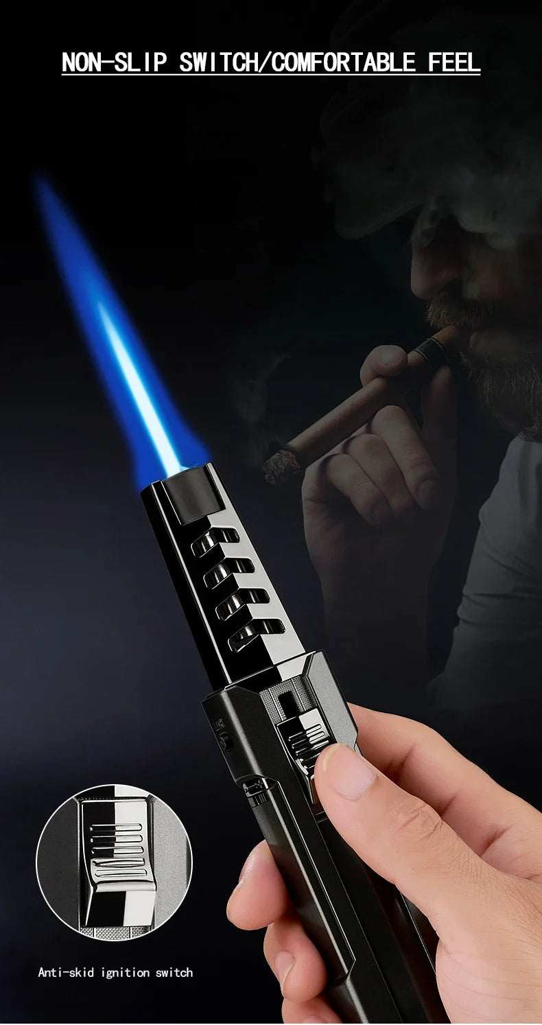 Kitchen BBQ Cigar Big Jet Flame Fire Butane Torch Outdoor Powerful Flame Camping Gun Lighter Mans Tools Without Gas No Box