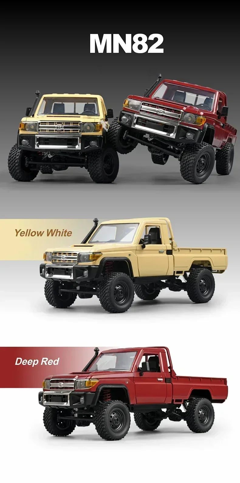 MN128 1/12 RC Car 4WD Jeep Model 2.4G Remote Control LED Light 4X4 Off Road 4WD Climbing RC Truck Electric Toy Car Gift for Boy
